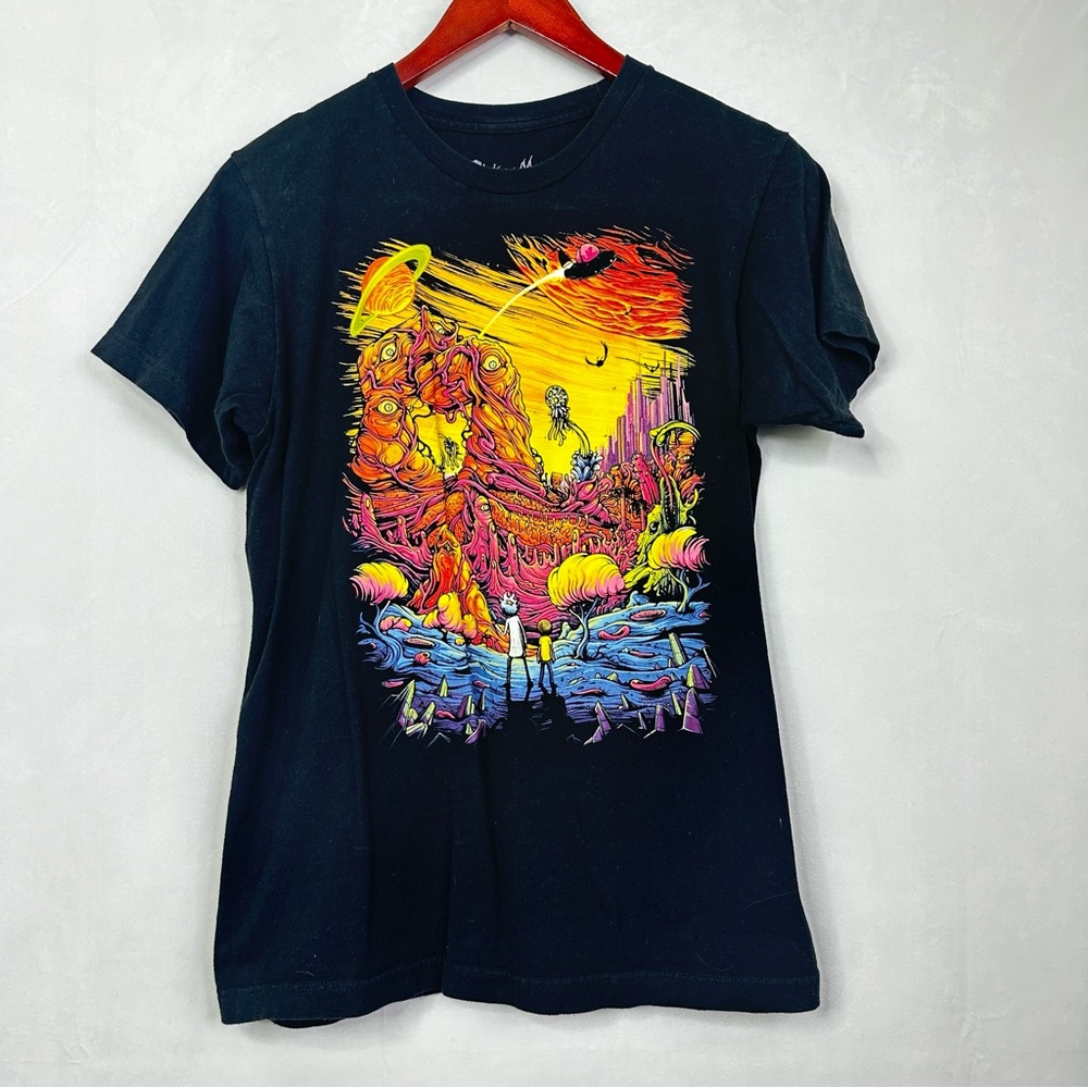 Rick And Morty Space Shirt Adult Swim Ripple Junction Alien City Graphic Retro